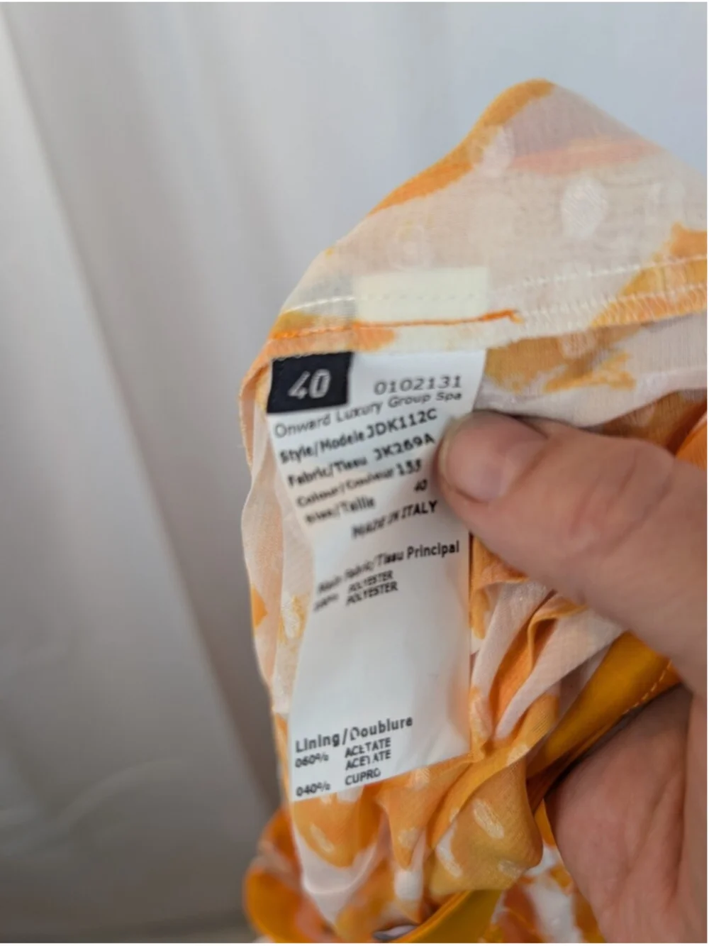 Jil Sander Navy Pleated Orange & White Skirt Size M (40) In EUC